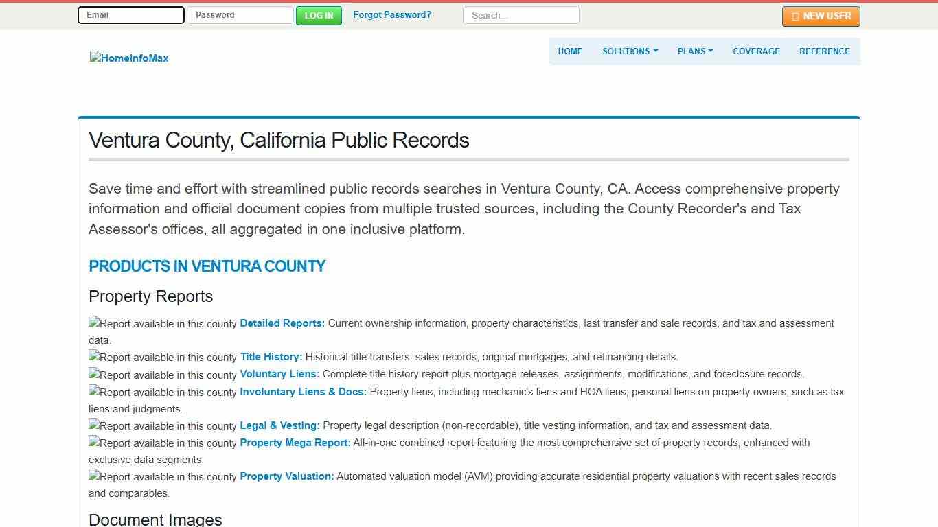 Ventura County, California Public Records & Documents Search HomeInfoMax